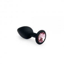 Анальная пробка, Black Silicone Pink Topaz, S 281261