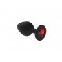 Анальная пробка, Black Silicone Ruby, M 280235 CRYSTAL