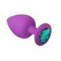 Анальная пробка, Purple Silicone Emerald, M 280272 CRYSTAL