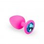 Анальная пробка, Pink Silicone Topaz, L 280753 CRYSTAL
