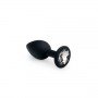 Анальная пробка, Black Silicone Diamond, S 281246 CRYSTAL