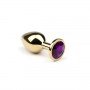 Анальная пробка,Gold Amethyst, M 280916 CRYSTAL