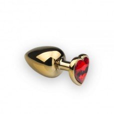 Анальная пробка,Gold Heart Ruby, L 281177