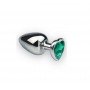 Анальная пробка,Gold Heart Emerald, S 281375 CRYSTAL