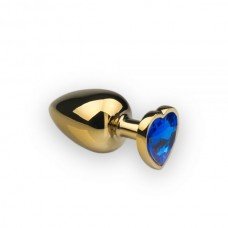 Анальная пробка,Gold Heart Sapphire, L 281186