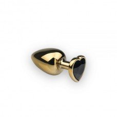 Анальная пробка,Gold Heart Black Diamond, M 281172