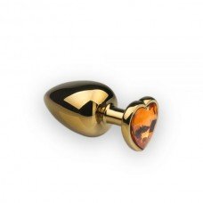Анальная пробка,Gold Heart Citrine, L 281183