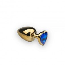 Анальная пробка,Gold Heart Sapphire, M 281187