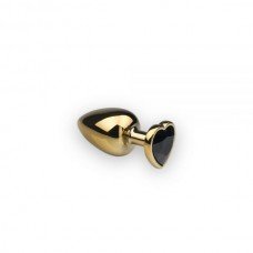 Анальная пробка,Gold Heart Black Diamond, S 281173