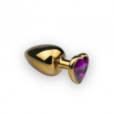 Анальная пробка,Gold Heart Amethyst, L 281189