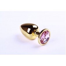 Анальная пробка,Gold Pink Topaz, L 280908