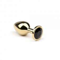 Анальная пробка,Gold Black Diamond, M 280910