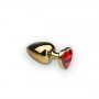 Анальная пробка,Gold Heart Ruby, M 281178 CRYSTAL