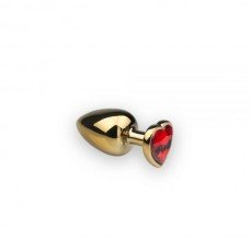 Анальная пробка,Gold Heart Ruby, S 281179
