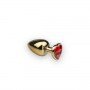 Анальная пробка,Gold Heart Ruby, S 281179 CRYSTAL