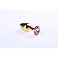 Анальная пробка,Gold Pink Topaz, S 280928