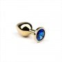 Анальная пробка,Gold Sapphire, M 280915 CRYSTAL