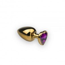 Анальная пробка,Gold Heart Amethyst, M 281190