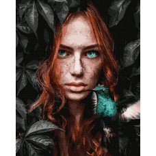 Картина по номерам Девушка и колибри 40х50 BK-GX35504 Rainbow Art