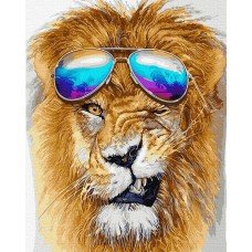 Картина по номерам Модный лев 40х50 BRM28170 Rainbow Art