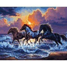 Картина по номерам Скакуны на закате 40х50 BRM34306 Rainbow Art