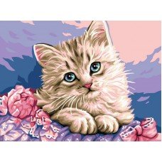 Картина по номерам Милый котик 30х40 VK118 Babylon