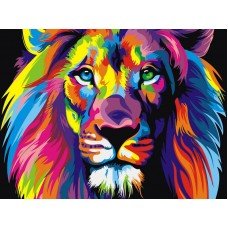 Картина по номерам Радужный лев 30х40 VK001 Babylon