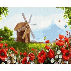 Картина по номерам Деревянная мельница 40х50 BK-GX34359 Rainbow Art