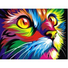 Картина по номерам Радужный кот 30х40 VK002 Babylon
