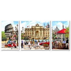 Картина по номерам Триптих Римские каникулы Триптих 1 50х50, 2 по 30х50 VPT044 Babylon