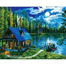 Картина по номерам Ночь на озере 40х50 BK-GX34418 Rainbow Art