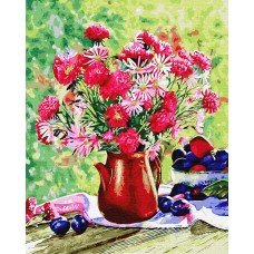 Картина по номерам Цветы и сливы 40х50 BRM34321 Rainbow Art