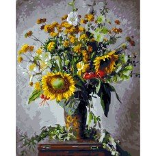 Картина по номерам Подсолнухи и ромашки 40х50 BK-GX4646 Rainbow Art
