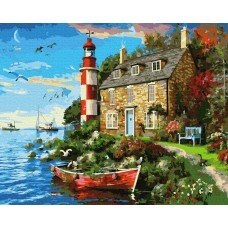 Картина по номерам Домотрителя маяка 40х50 BK-GX34029 Rainbow Art
