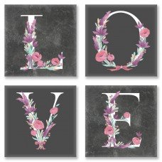 Картина по номерам Квартет Слово LOVE Лофт Квартет 18х18 CH103 Идейка