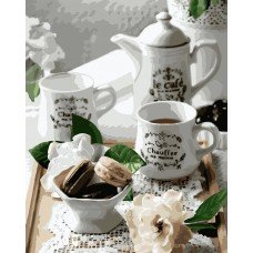 Картина по номерам Кофе с макарунами 40х50 KH5588 Идейка