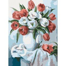 Картина по номерам Букет ярких тюльпанов 30х40 KHO2046 Идейка