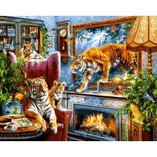 Картина по номерам Тигры 40х50 VP1244 Babylon