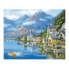 Картина по номерам Альпийская деревня 40х50 KH2143 Идейка