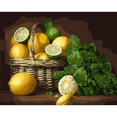 Картина по номерам Корзина лимонов и лаймов 40х50 KH5589 Идейка