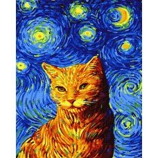 Картина по номерам Кот Ван Гога 40х50 BRM35619 Rainbow Art