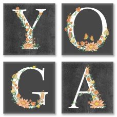 Картина по номерам Квартет Слово YOGA Лофт Квартет 18х18 CH118 Идейка