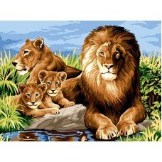 Картина по номерам Львиный прайд 30х40 VK101 Babylon