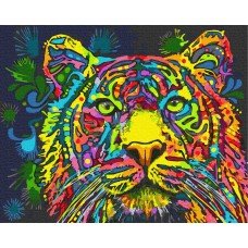 Картина по номерам Разноцветный тигр 40х50 BRM34578 Rainbow Art