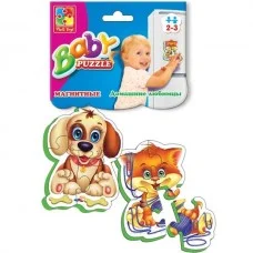 Детские пазлы на магните «Домашние любимцы» Baby-Puzzle VT3208-02, 2 пазла, 9 деталей
