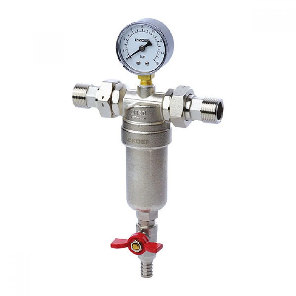Фильтр самоочистной с манометром 1/2" KOER KR.1250 (KR2656)