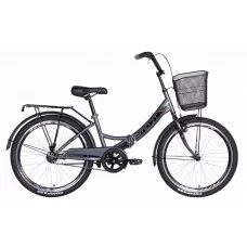 Велосипед 24" Formula SMART с корзиной 2021 серо-черный OPS-FR-24-246