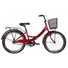 Велосипед 24" Formula SMART с корзиной 2021 вишневый OPS-FR-24-247