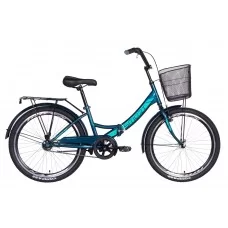 Велосипед 24" Formula SMART с корзиной 2021 малахитовый OPS-FR-24-243