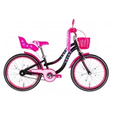 Велосипед 20" Formula FLOWER PREMIUM 2022 (белый с розовым и бирюзовым) OPS-FRK-20-176